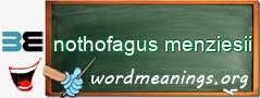 WordMeaning blackboard for nothofagus menziesii